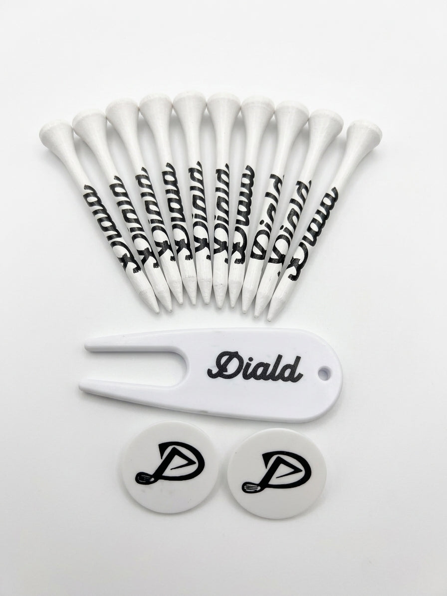 Diald Golf Tees + Repair Tool + Ballmaker Combo (Free Subscriber Gift)